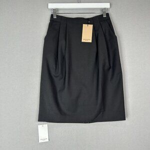 MM Lafleur Womens Skirt 2 Washable Wool Black Remy 1.0 Twill Pleated Office Work